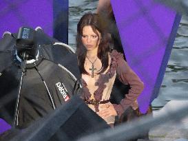 Tim Burton and Jenna Ortega Inaugurate the Beach Club - Paris