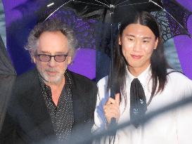 Tim Burton and Jenna Ortega Inaugurate the Beach Club - Paris