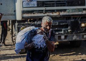 Humanitarian Aid at The Zikim Border Crossing in Gaza