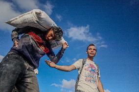 Humanitarian Aid at The Zikim Border Crossing in Gaza