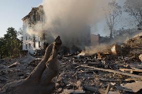 Russian Missile Strike Hits Apartments Building - Ukraine