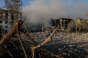 Russian Missile Strike Hits Apartments Building - Ukraine