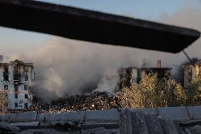 Russian Missile Strike Hits Apartments Building - Ukraine