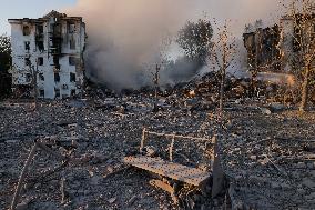 Russian Missile Strike Hits Apartments Building - Ukraine
