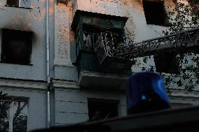 Russian Missile Strike Hits Apartments Building - Ukraine
