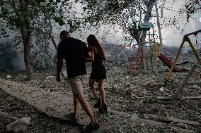 Russian Missile Strike Hits Apartments Building - Ukraine