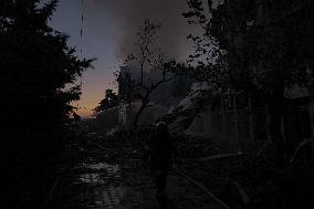 Russian Missile Strike Hits Apartments Building - Ukraine