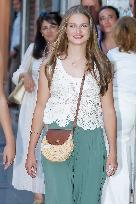 Queen Letizia and Her Daughters at The Cinema - Palma