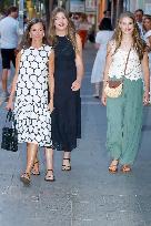 Queen Letizia and Her Daughters at The Cinema - Palma