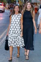 Queen Letizia and Her Daughters at The Cinema - Palma