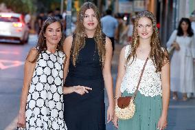 Queen Letizia and Her Daughters at The Cinema - Palma