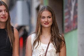 Queen Letizia and Her Daughters at The Cinema - Palma