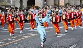 Traditional dance parade in northeastern Japan