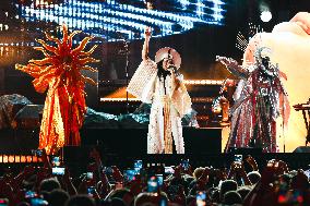 Empire of the Sun performs in concert during the Ask That God Tour at Carroponte, Milan.