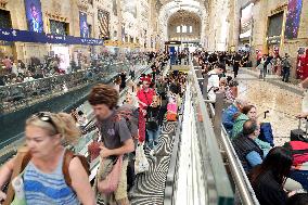 Exodus at Central Station Departures for the Summer Holidays - Milan