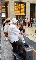Exodus at Central Station Departures for the Summer Holidays - Milan