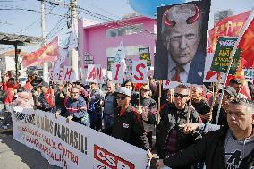 Rally to protest U.S. tariffs in Sao Paulo