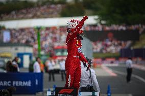 Charles Leclerc Celebrates Qualifying On Pole At The F1 Hungarian Grand Prix - Budapest