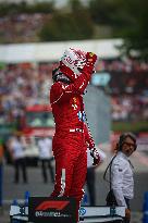 Charles Leclerc Celebrates Qualifying On Pole At The F1 Hungarian Grand Prix - Budapest