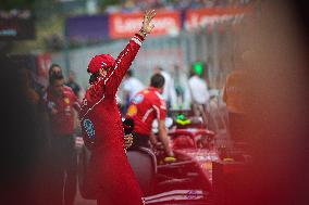 Charles Leclerc Celebrates Qualifying On Pole At The F1 Hungarian Grand Prix - Budapest