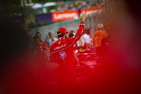 Charles Leclerc Celebrates Qualifying On Pole At The F1 Hungarian Grand Prix - Budapest
