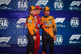 Charles Leclerc Celebrates Qualifying On Pole At The F1 Hungarian Grand Prix - Budapest