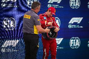 Charles Leclerc Celebrates Qualifying On Pole At The F1 Hungarian Grand Prix - Budapest