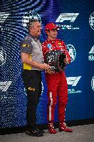 Charles Leclerc Celebrates Qualifying On Pole At The F1 Hungarian Grand Prix - Budapest