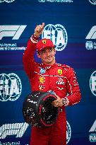 Charles Leclerc Celebrates Qualifying On Pole At The F1 Hungarian Grand Prix - Budapest