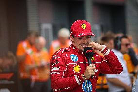 Charles Leclerc Celebrates Qualifying On Pole At The F1 Hungarian Grand Prix - Budapest