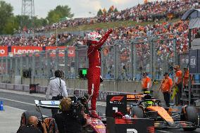 Charles Leclerc Celebrates Qualifying On Pole At The F1 Hungarian Grand Prix - Budapest