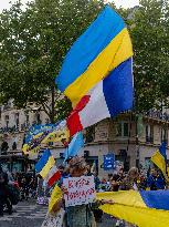 Ukrainians Rally For Anti-aircraft Defence Resources - Paris