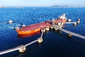 An Oil Tanker Carrying Imported Crude Oil