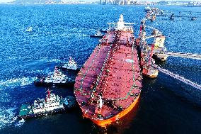 An Oil Tanker Carrying Imported Crude Oil