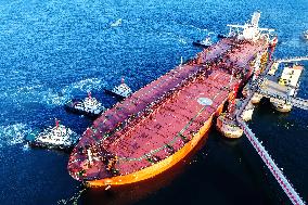 An Oil Tanker Carrying Imported Crude Oil
