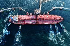 An Oil Tanker Carrying Imported Crude Oil
