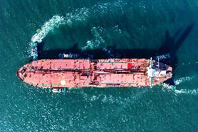 An Oil Tanker Carrying Imported Crude Oil
