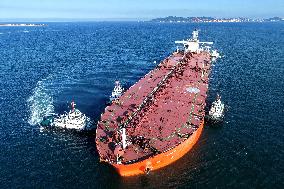 An Oil Tanker Carrying Imported Crude Oil