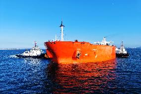 An Oil Tanker Carrying Imported Crude Oil