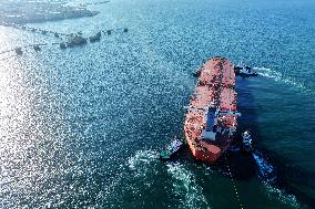 An Oil Tanker Carrying Imported Crude Oil