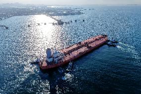 An Oil Tanker Carrying Imported Crude Oil
