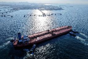 An Oil Tanker Carrying Imported Crude Oil