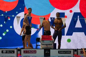 4x100m Medley Relay - Team France Wins Silver At 2025 World Aquatics Championships - Singapore