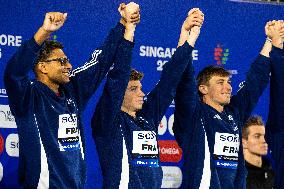 4x100m Medley Relay - Team France Wins Silver At 2025 World Aquatics Championships - Singapore