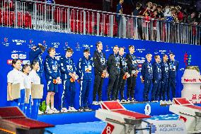4x100m Medley Relay - Team France Wins Silver At 2025 World Aquatics Championships - Singapore