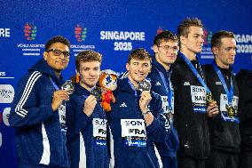 4x100m Medley Relay - Team France Wins Silver At 2025 World Aquatics Championships - Singapore