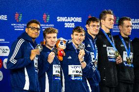 4x100m Medley Relay - Team France Wins Silver At 2025 World Aquatics Championships - Singapore