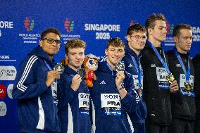 4x100m Medley Relay - Team France Wins Silver At 2025 World Aquatics Championships - Singapore