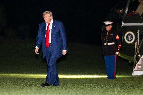 US President Trump returns to DC from Bedminster