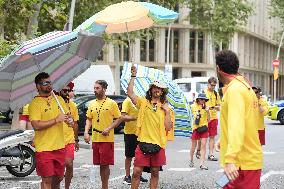 Indefinite Strike of Lifeguards Continues in Barcelona - Spain
